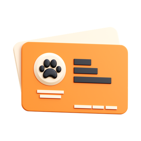 Carte d'identité pour animal de compagnie  3D Icon