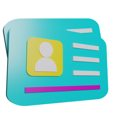 Carte d'employé  3D Icon