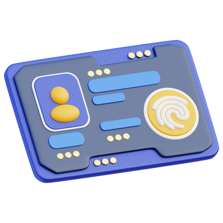 Carte d'identité biométrique  3D Icon