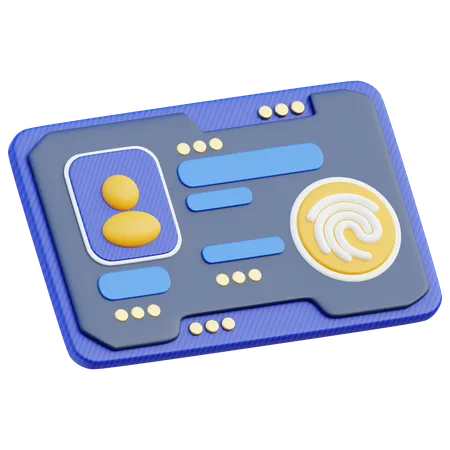 Carte d'identité biométrique  3D Icon