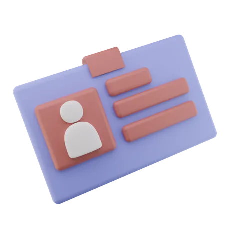 Carte d'identité d'employé - Icône 3D  3D Icon