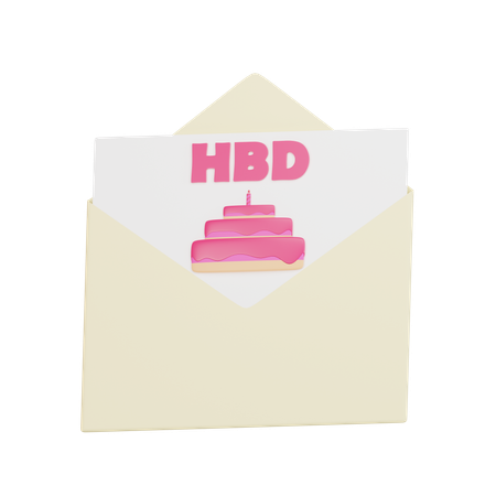 Carte d'invitation d'anniversaire  3D Icon