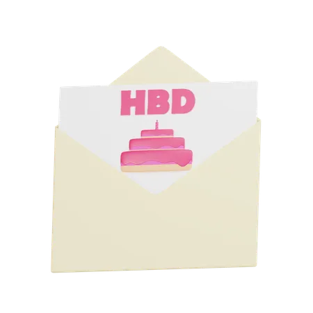 Carte d'invitation d'anniversaire  3D Icon