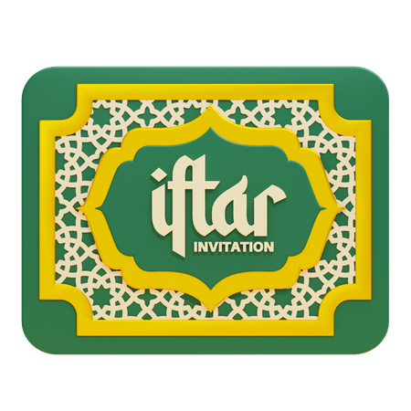 Carte d'invitation à l'iftar  3D Icon