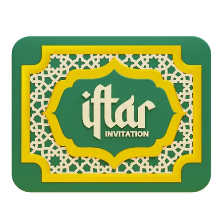 Carte d'invitation à l'iftar  3D Icon