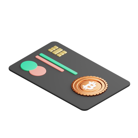 Carte d'argent Bitcoin  3D Illustration