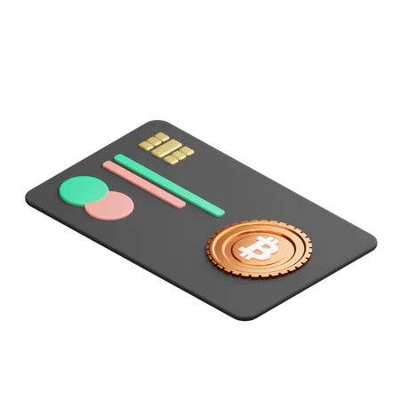 Carte d'argent Bitcoin  3D Illustration