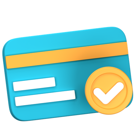 Carte de crédit approuvée  3D Icon