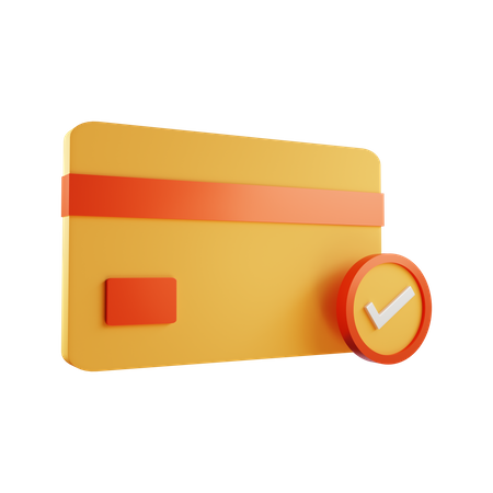 Carte de crédit approuvée  3D Icon