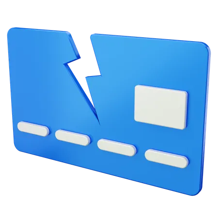 Carte de crédit cassée  3D Icon