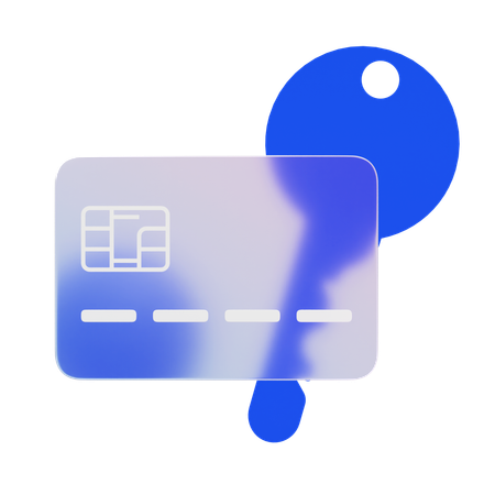 Carte de crédit et clé  3D Icon