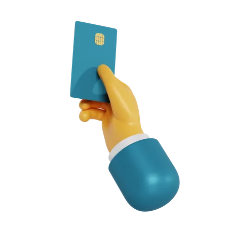 Carte de crédit tenant le geste de la main  3D Illustration