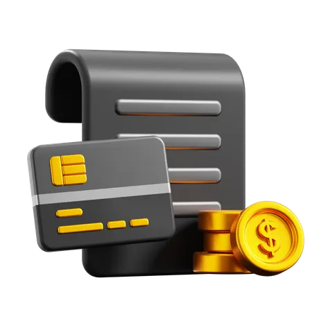 Carte ATM et pièces de monnaie  3D Icon