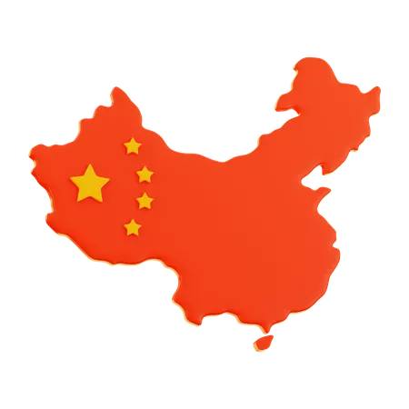 Carte de la Chine  3D Icon