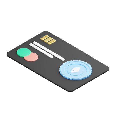 Carte de paiement Ethereum  3D Illustration