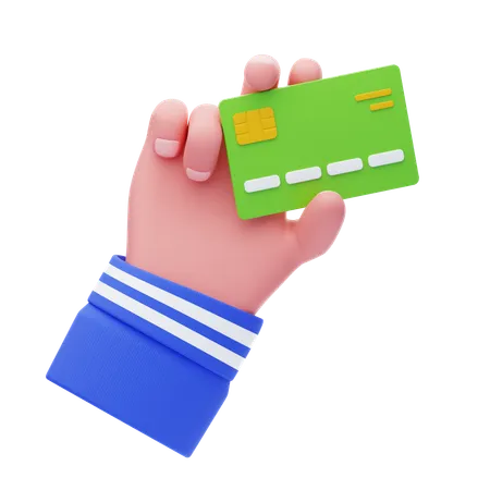 Carte de paiement portant à la main  3D Icon