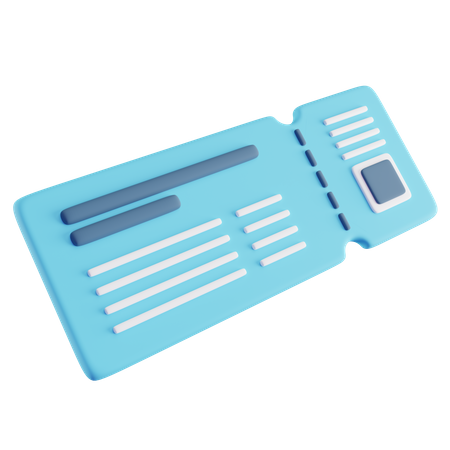 Carte d'embarquement  3D Icon