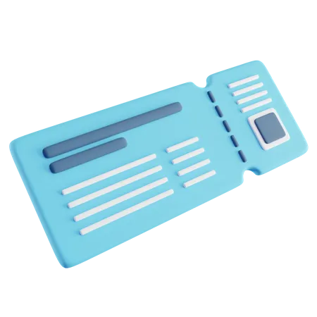 Carte d'embarquement  3D Icon