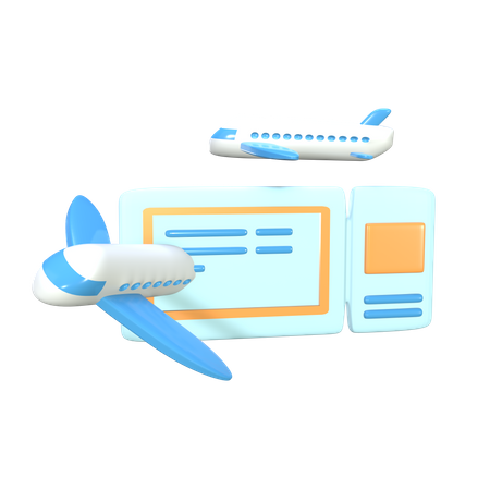 Carte d'embarquement pour avion  3D Icon