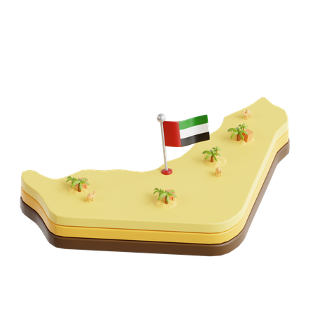 Carte des Émirats arabes unis  3D Icon