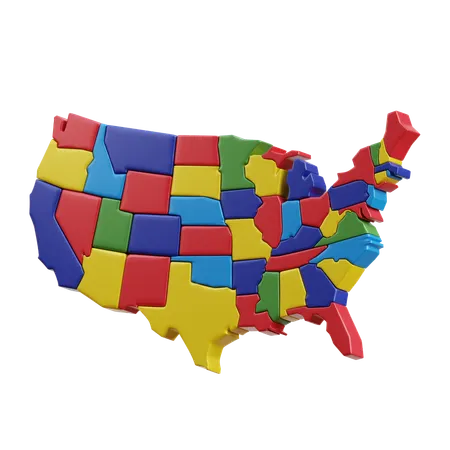 Carte des États-Unis  3D Icon