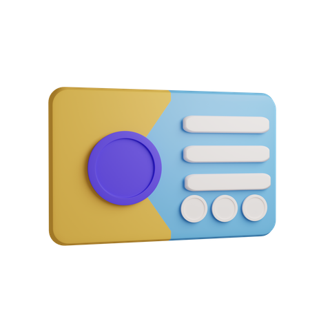 Carte d'identité  3D Icon