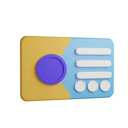 Carte d'identité  3D Icon