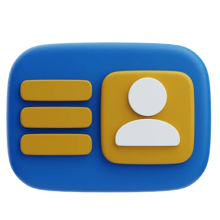 Carte d'identité  3D Icon