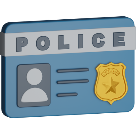 Carte d'identité de la police  3D Icon