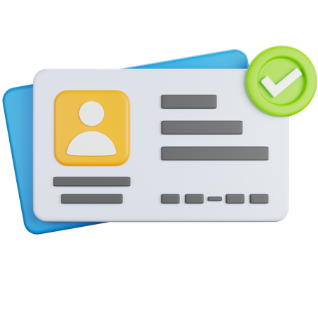 Carte d'identité vérifiée  3D Icon