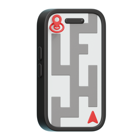 Carte de direction mobile  3D Icon