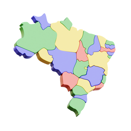 Carte du Brésil  3D Icon