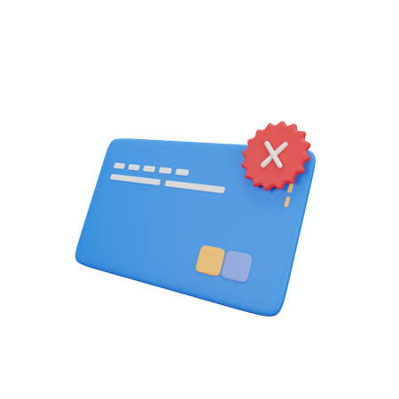 Carte en échec de paiement  3D Icon