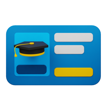 Carte d'étudiant  3D Icon