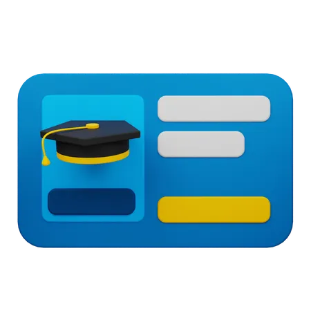 Carte d'étudiant  3D Icon