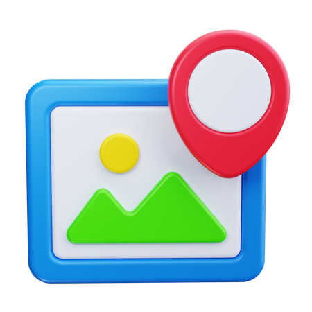 Carte GPS avec emplacements de photos  3D Icon