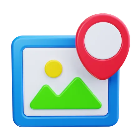 Carte GPS avec emplacements de photos  3D Icon