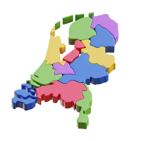 Carte des Pays-Bas  3D Icon