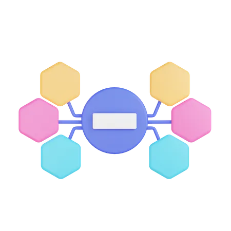 Diagramme de réseau  3D Illustration