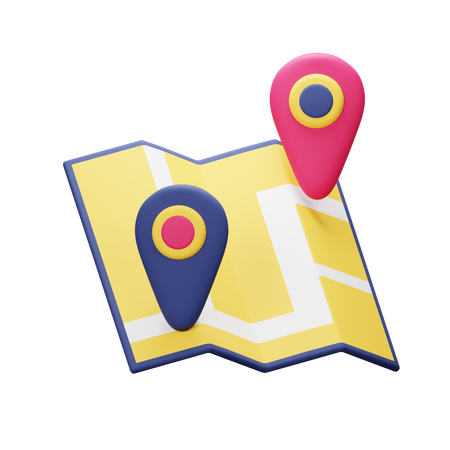 Carte itinéraire  3D Icon