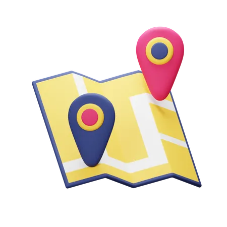 Carte itinéraire  3D Icon