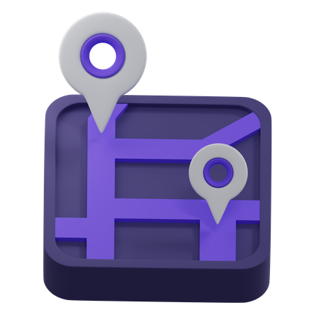 Carte itinéraire  3D Icon