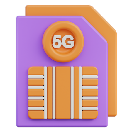 Carte sim 5g  3D Icon