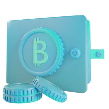 Carteira Bitcoin  3D Illustration