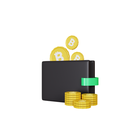 Carteira Bitcoin  3D Illustration