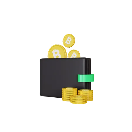 Carteira Bitcoin  3D Illustration