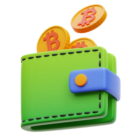Carteira Bitcoin  3D Illustration