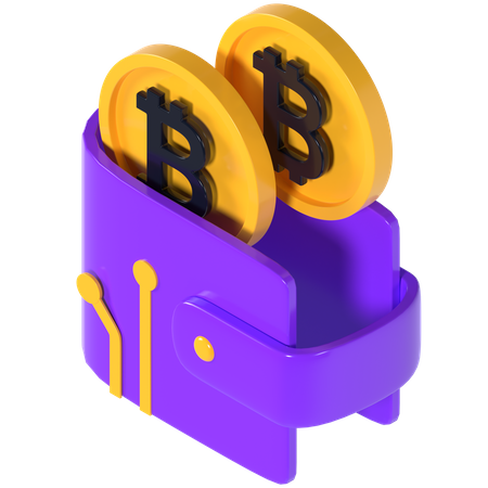 Carteira Bitcoin  3D Illustration