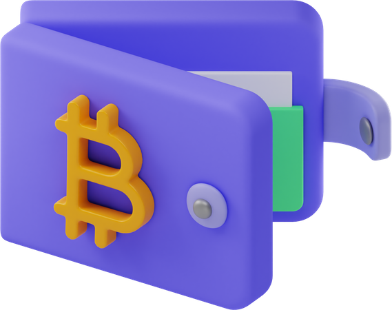 Carteira Bitcoin  3D Illustration