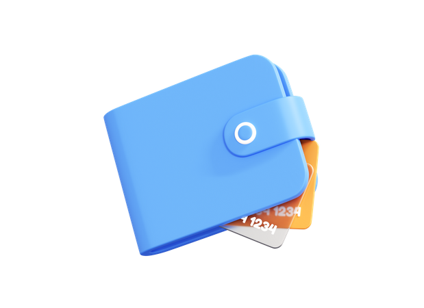 Carteira com cartões de crédito  3D Icon
